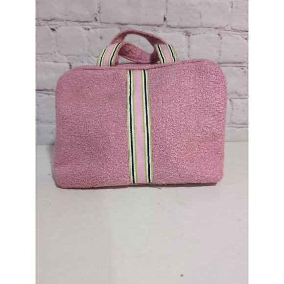 Goldie Bags Pink Terry Cloth Mini Tote Makeup Organizer Skull Zipper NWT Y2K - Picture 5 of 13